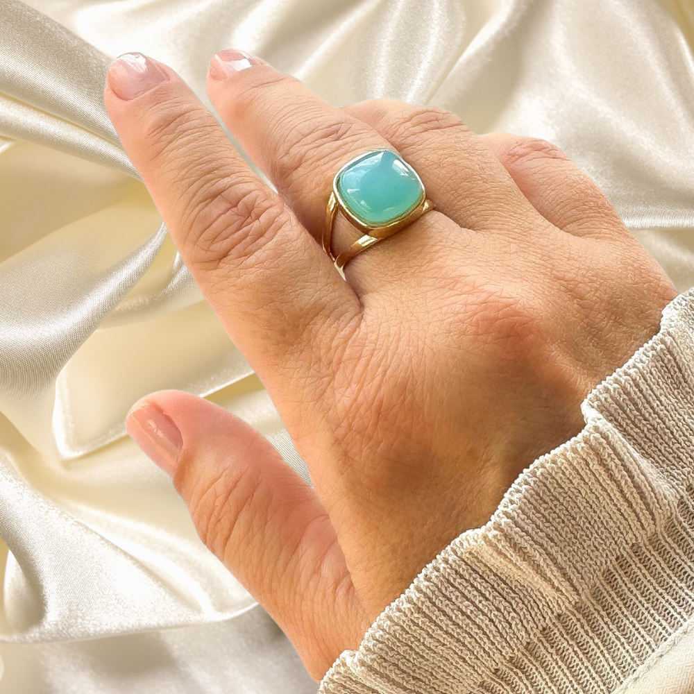 Square Gemstone Ring - Belo Jewelry