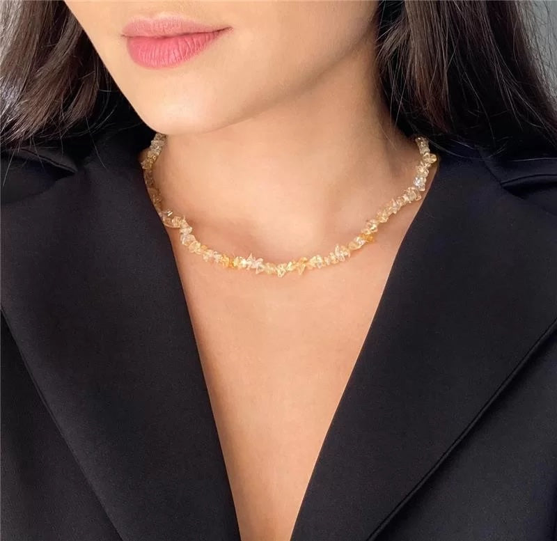 Citrine Chocker Necklace - Belo Jewelry