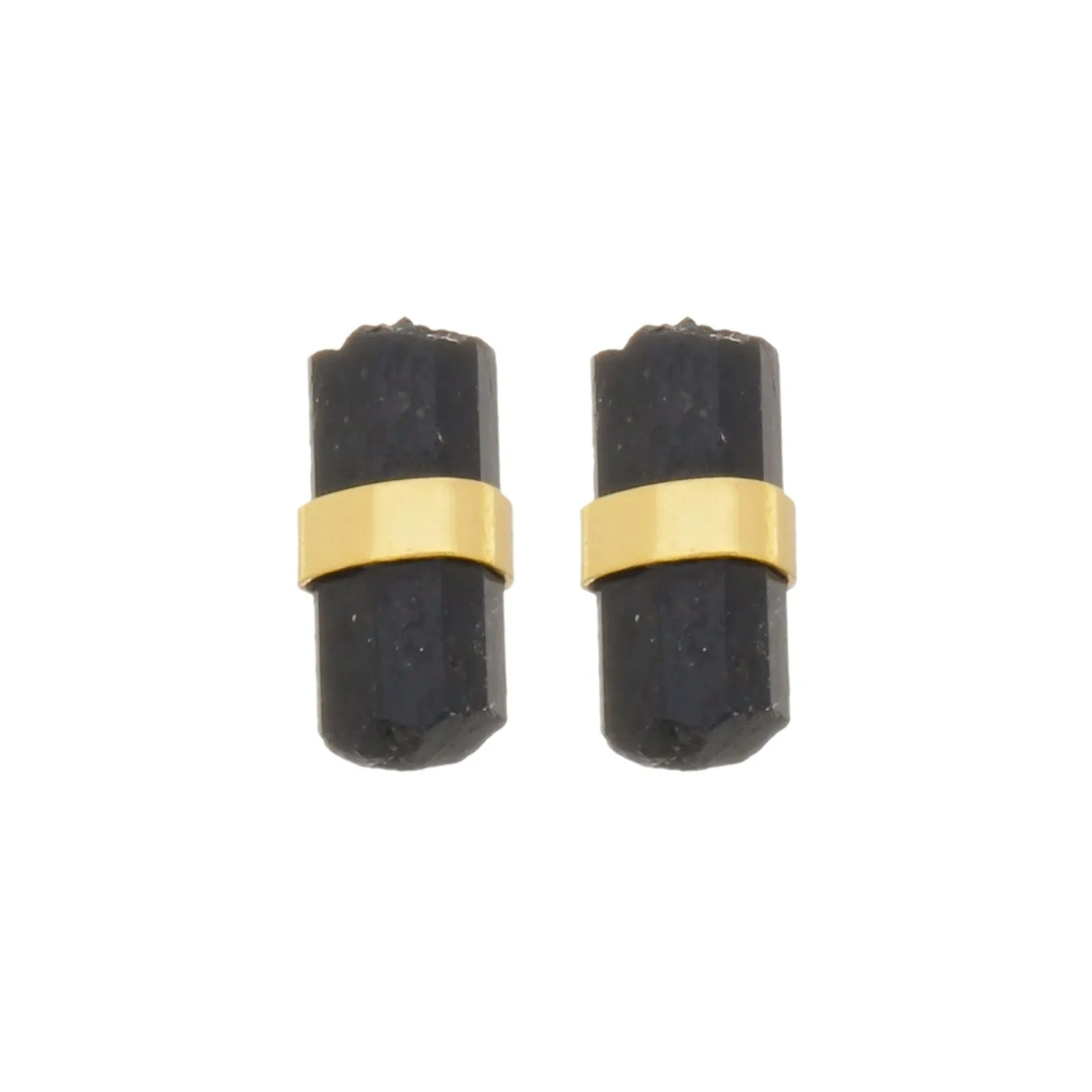Baguette Studs Black Tourmaline - Belo Jewelry