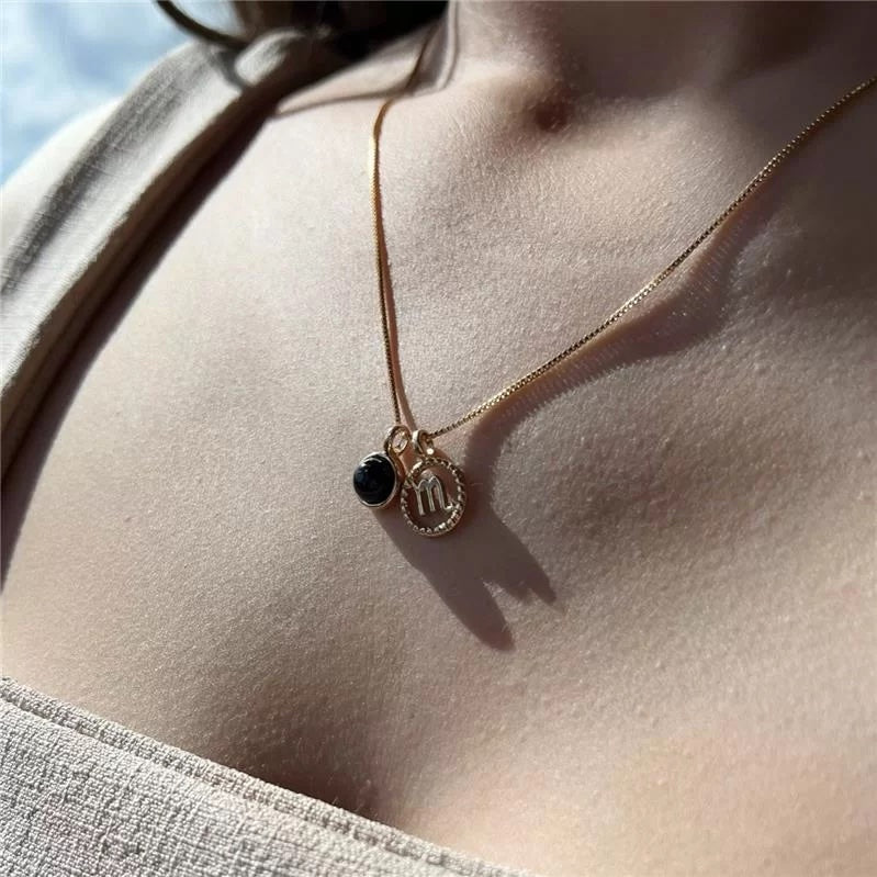 Scorpio Red Agate Zodiac Necklace
