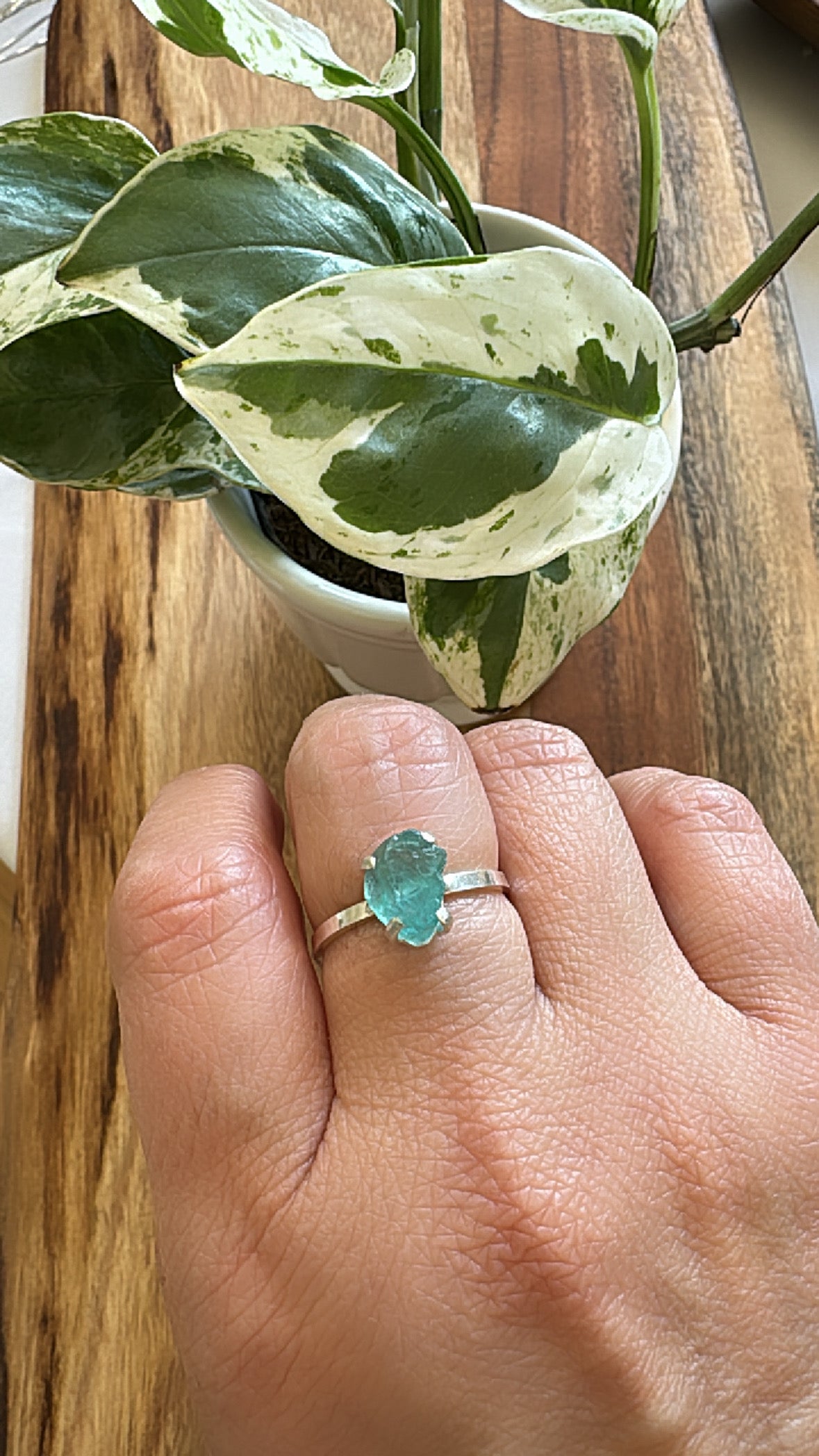 Raw Apatite Ring