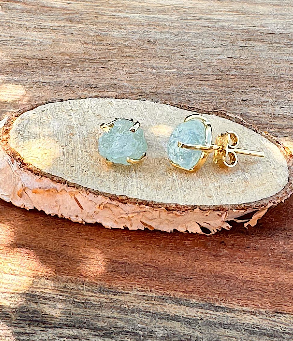 aquamarine stud earrings gemstone
