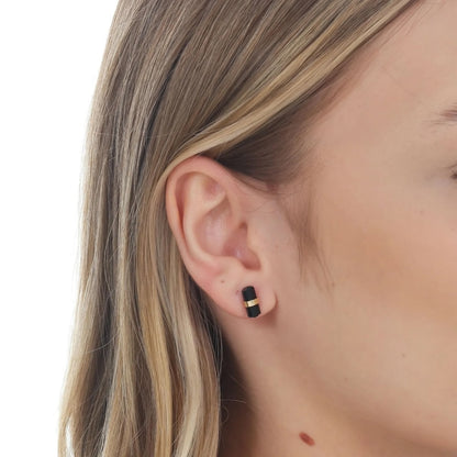 Baguette Studs Black Tourmaline