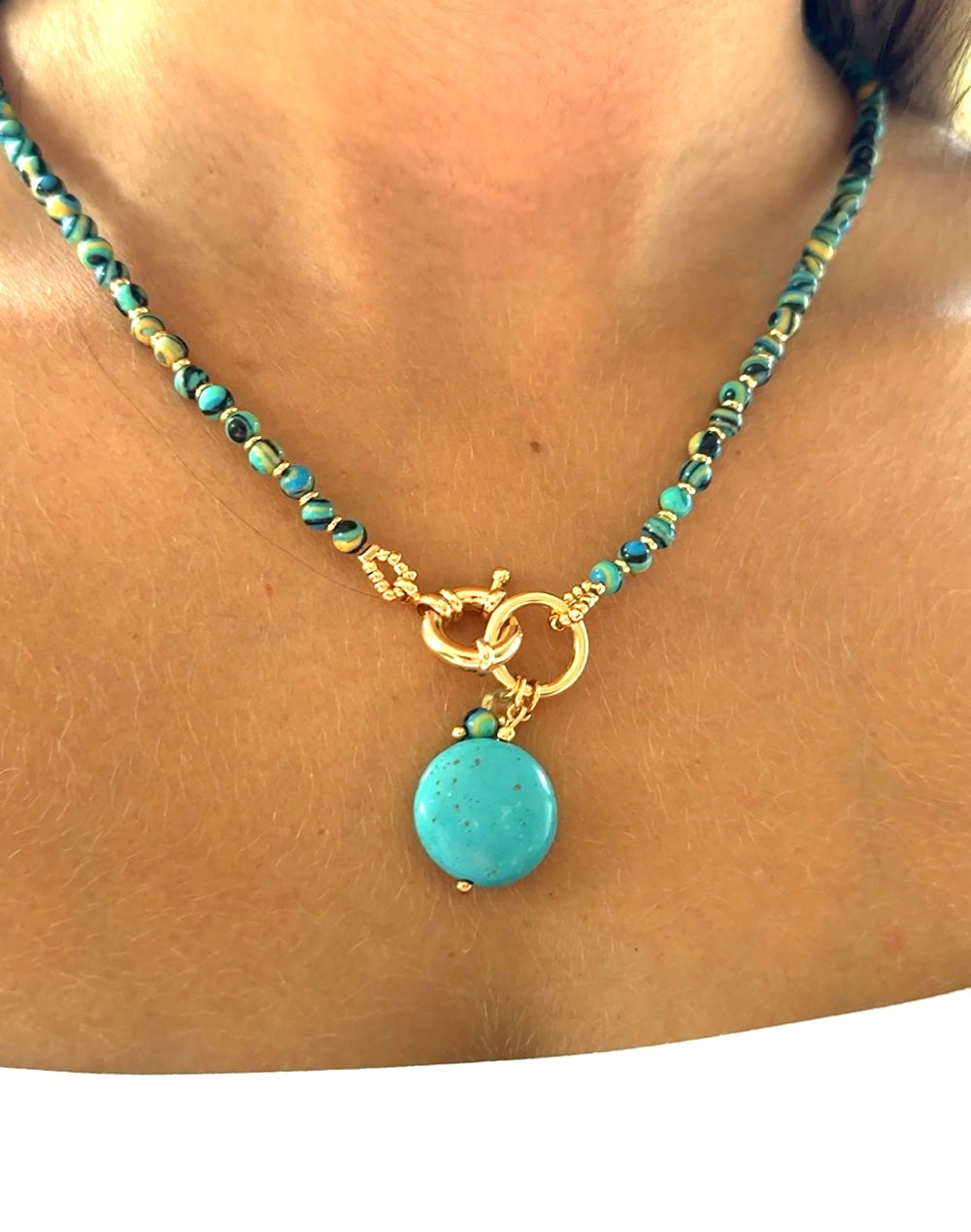 Mixed Turquoise Bead Necklace