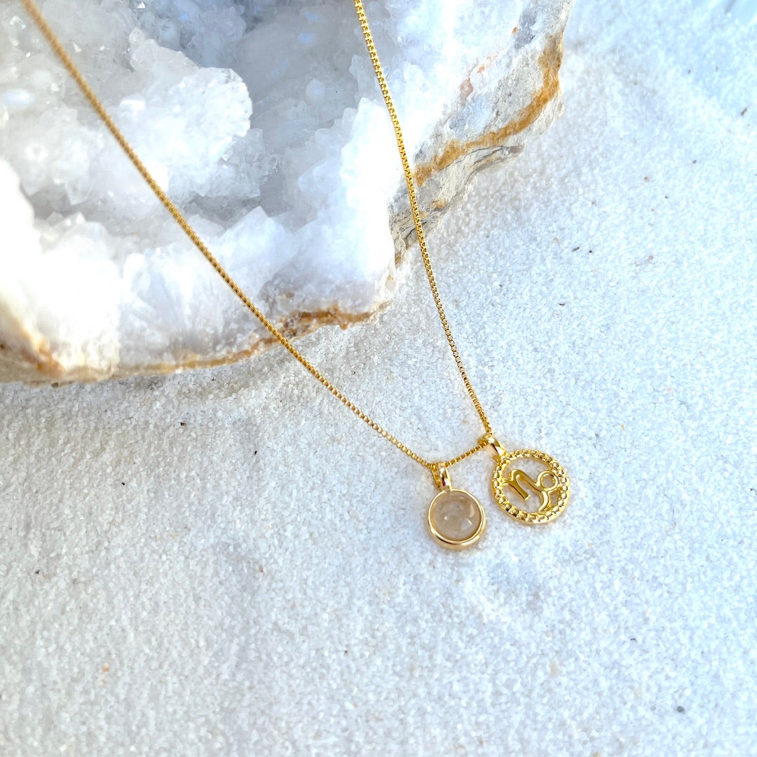 Capricornus  Rutile Zodiac Necklace - Belo Jewelry