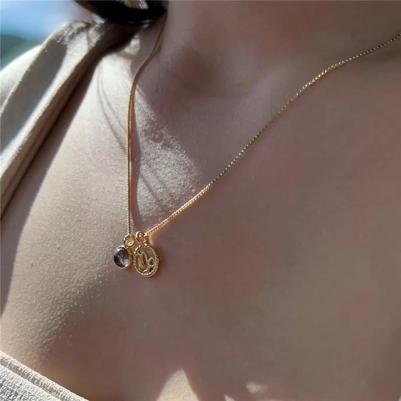 Capricornus  Rutile Zodiac Necklace - Belo Jewelry