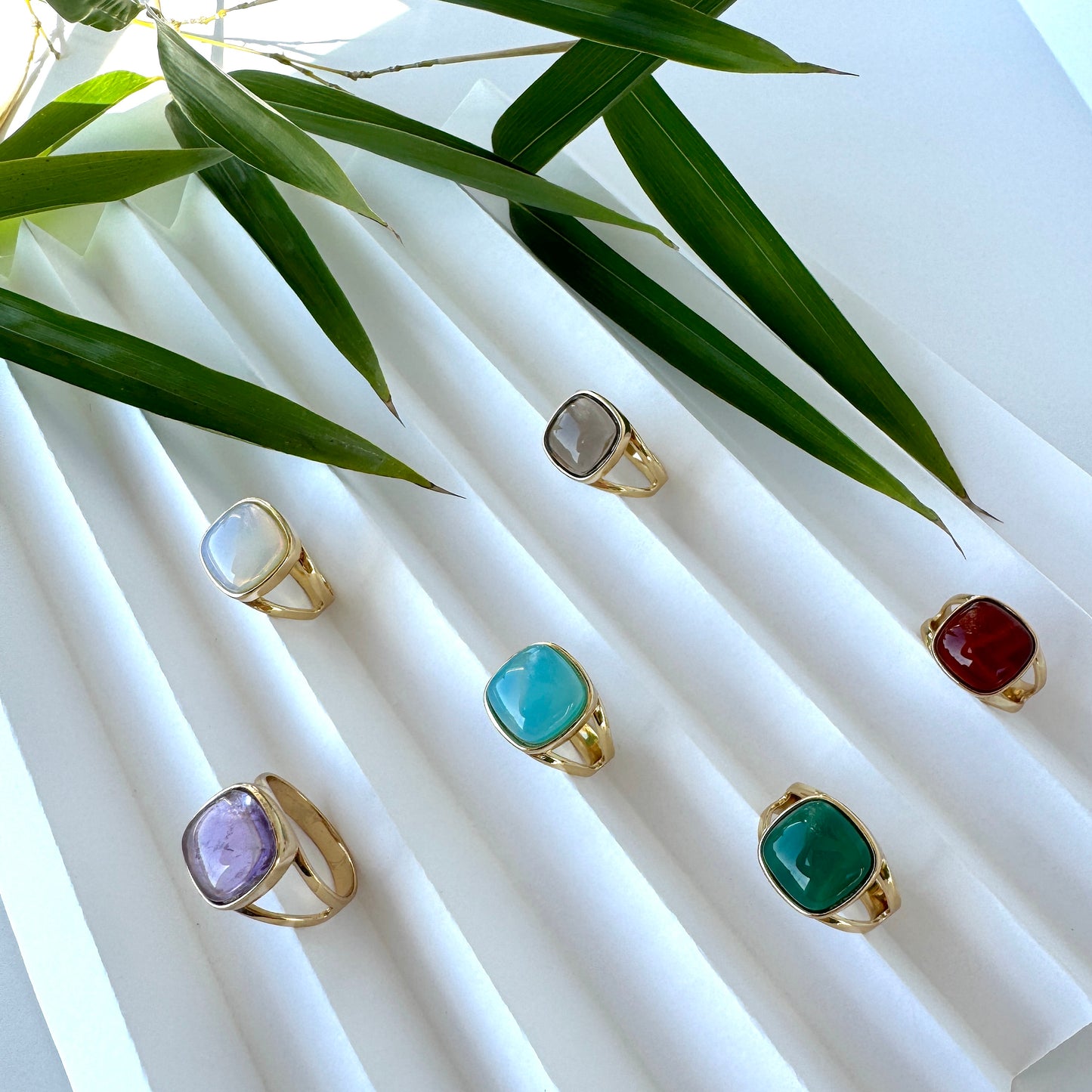 Square Gemstone Ring