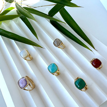 Square Gemstone Ring