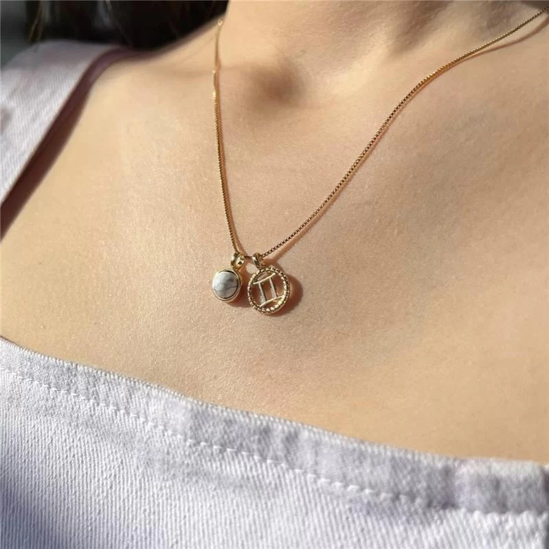 Gemini Crystal Zodiac Necklace - Belo Jewelry