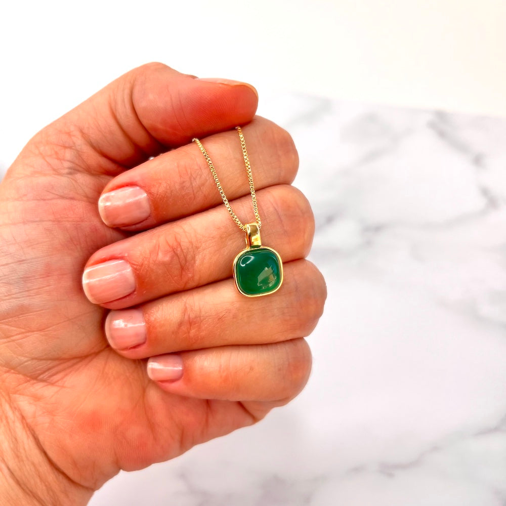 Green Agate Necklace - Belo Jewelry