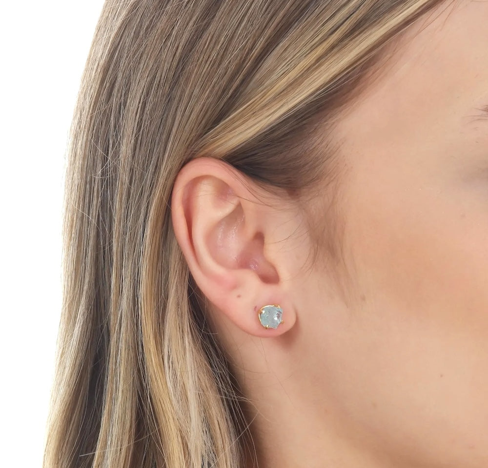 Studs Aquamarine - Belo Jewelry