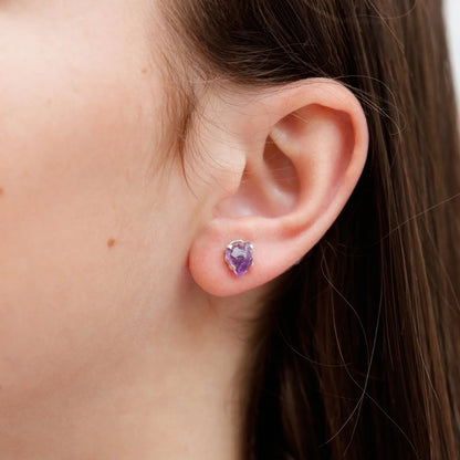 Studs Raw Amethyst Earrings