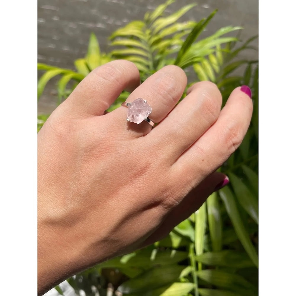 Raw Rose Quartz Ring