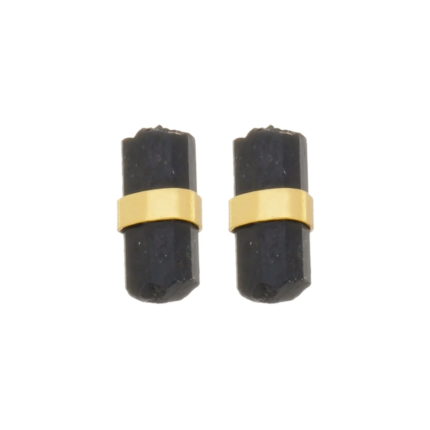 Baguette Studs Black Tourmaline