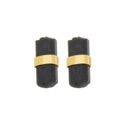 Baguette Studs Black Tourmaline