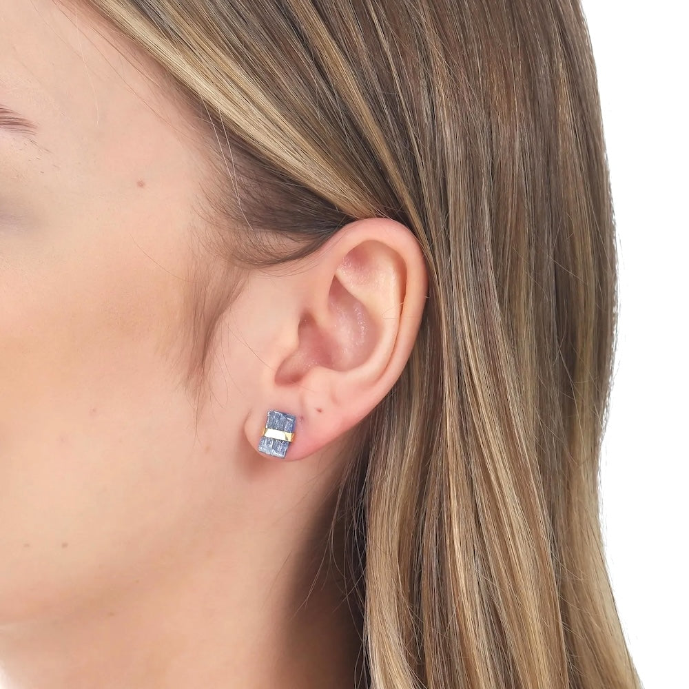 Baguette Studs Kyanite - Belo Jewelry